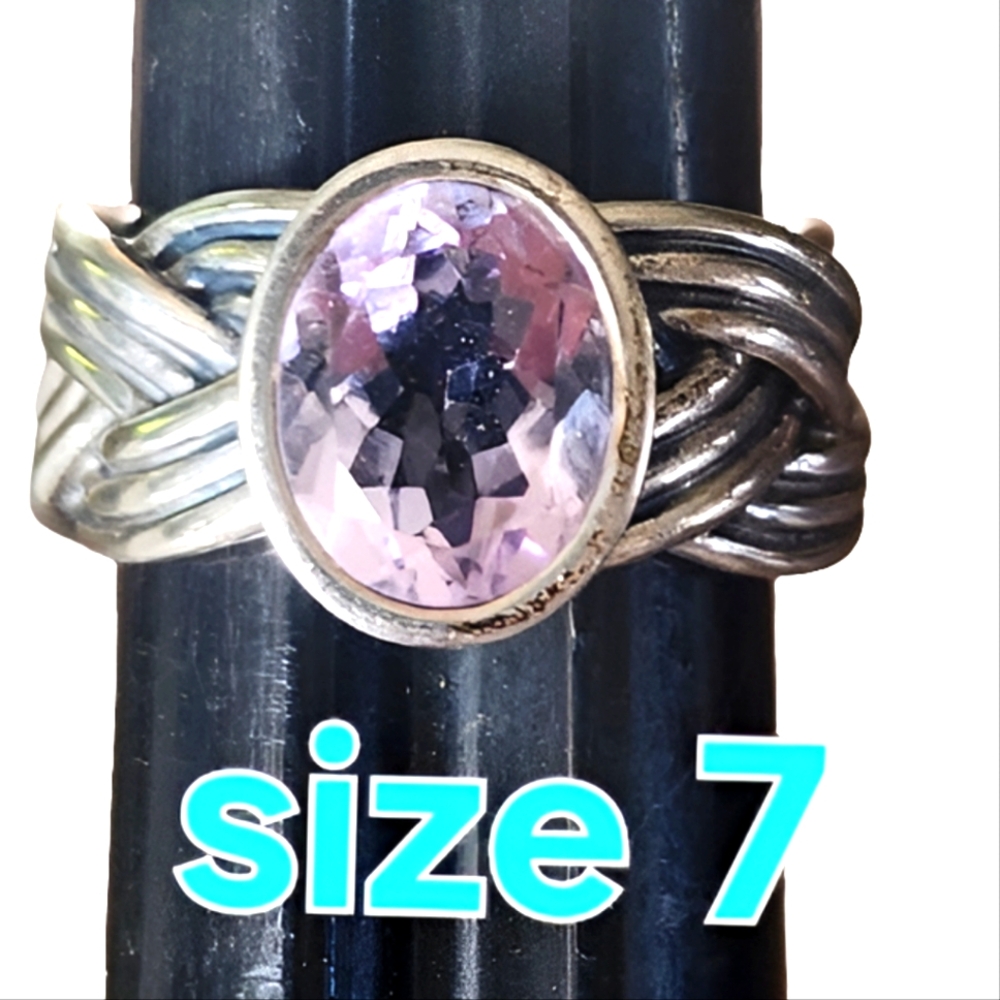 Retired Tied Together Pandora Amethyst Ring Size 7 Rare fine Jewelry ALE - Picture 3 of 9